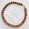 French Natural Boutique Tiger'S Eye Stone Design Double-Layer Necklace Collarbone Chain Female
