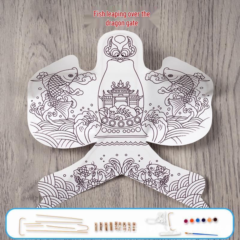DIY Handcrafted Sand Swallow Kite & Graffiti Pack for Parent-Child Fun 9cm Handcrafted Kite with Material Pack