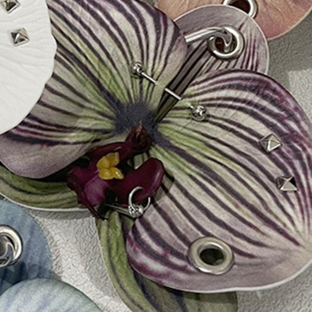 Keyring Imitation Flower Pendant Rivet Bag Pendant Zinc Zinc Alloy Phalaenopsis Orchid Keychain Women Girls