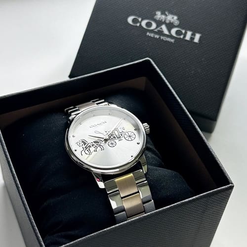 Coach Women's Grand Stainless Steel Bracelet Watch, Silver and Rose Gold, 14503944