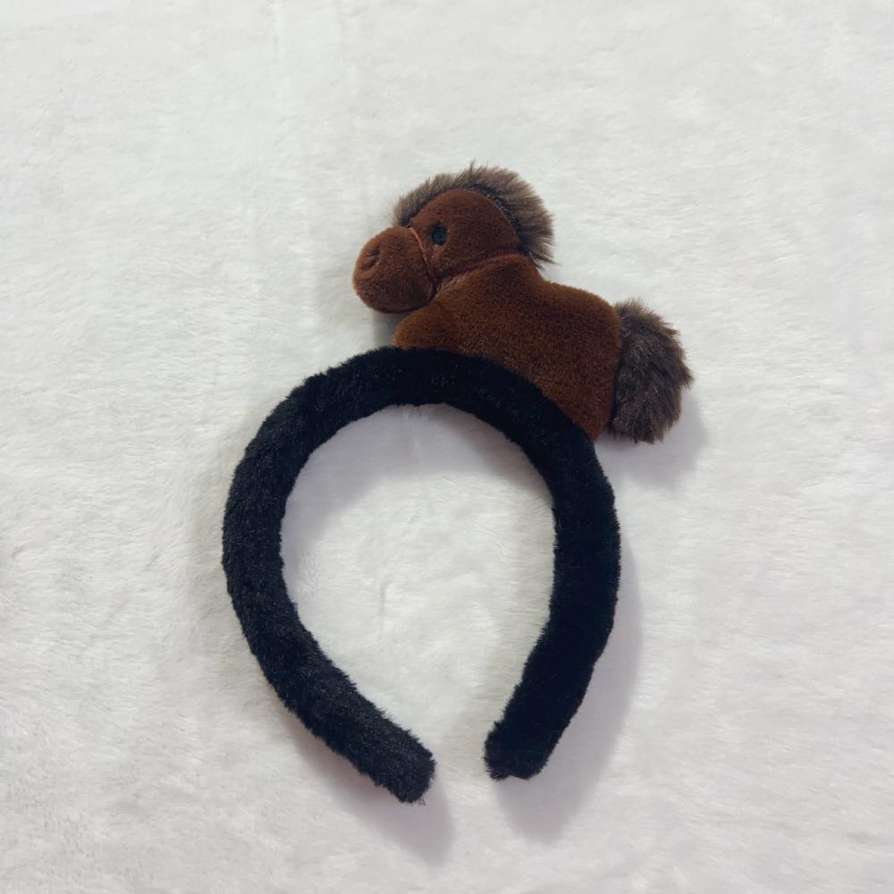 Fluffy Plush Horse Year Zodiac Hair Accessories Cute Children Headwear  Festival Decoration