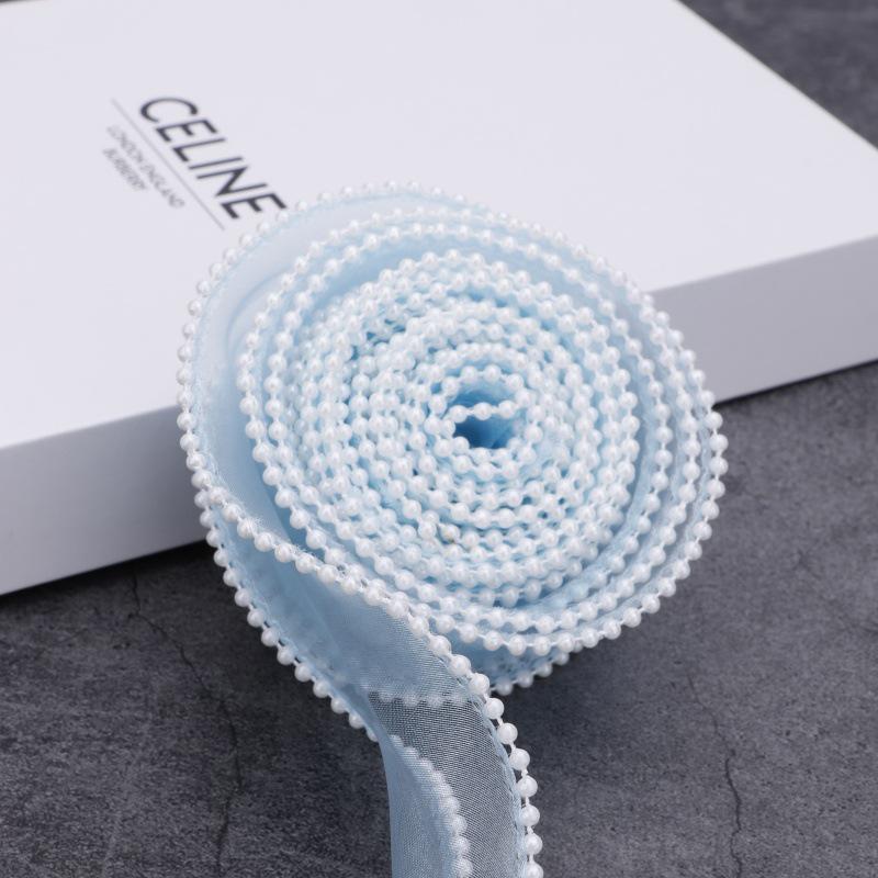 4cm Wide Pearl Fish Tail Yarn Ribbon for DIY Flower and Cake Box Decoration