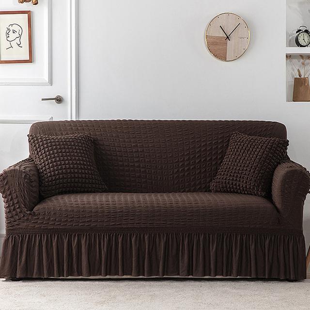 European Jacquard Sofa Cover Sofa Cover Fabric Solid Color Lightweight Luxury Full Set Living Room