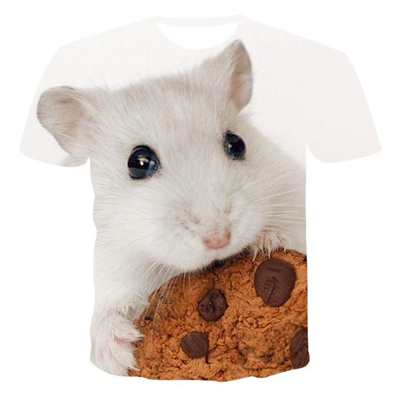 Fashion Funny Hamster Graphic T Shirts Men Summer Casual Cut Animal Pattern Tees 3D Printed Round Neck Quick-drying T-shirt Tops