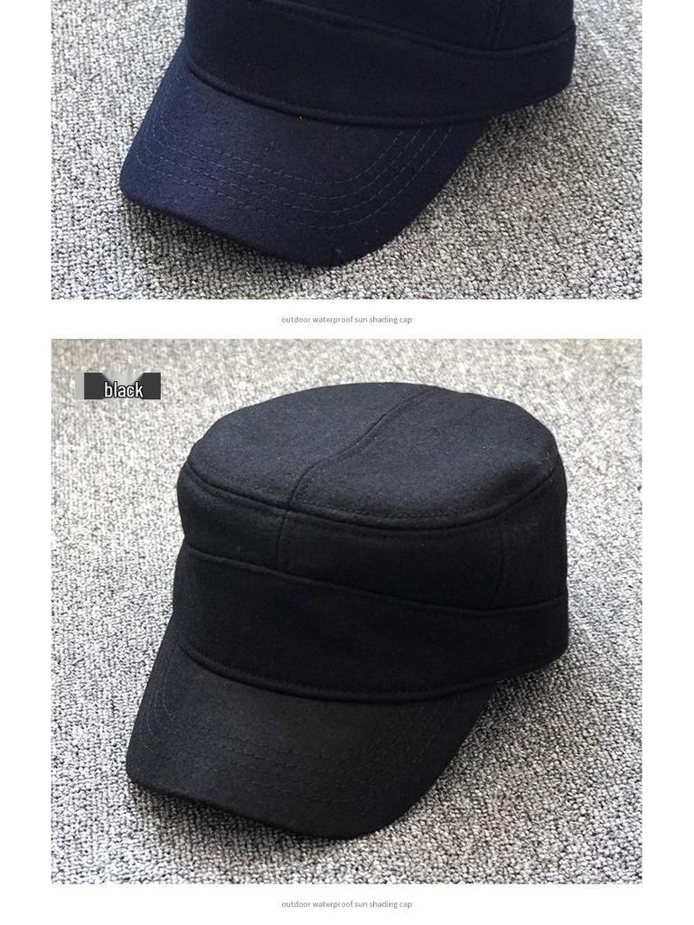 Męski zimowy wiatroodporny kapelusz z płaskim wierzchem z zapięciem z tyłu, rozmiar plus dla bardzo dużych obwodów głowy