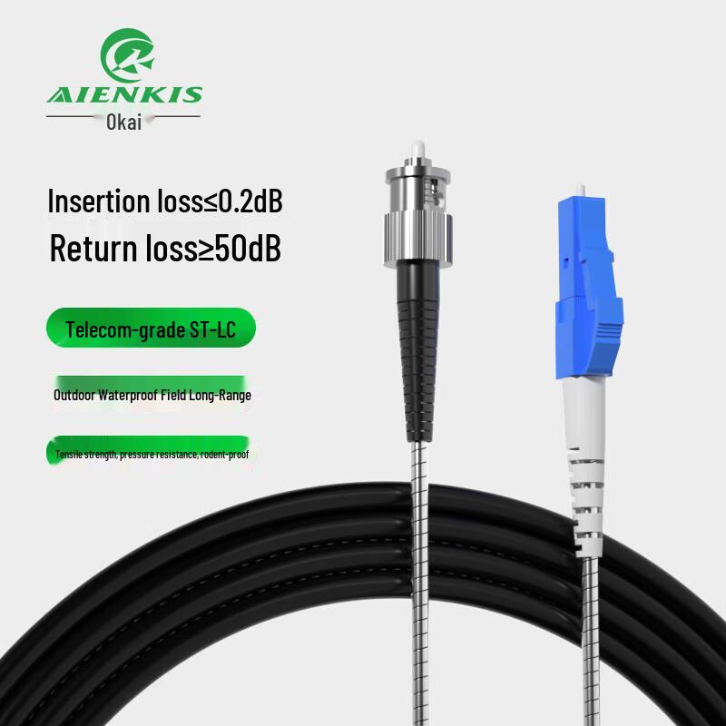 

AIENKIS Telecom-Grade Field-Deployable Armored Fiber Optic Patch Cable 3m