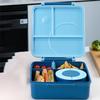 ABXF-Lunch Box With Stainless Steel Bowl, Plastic Dinner Plate, Microwaveable, Compartmentalized Bento, Lunch Box