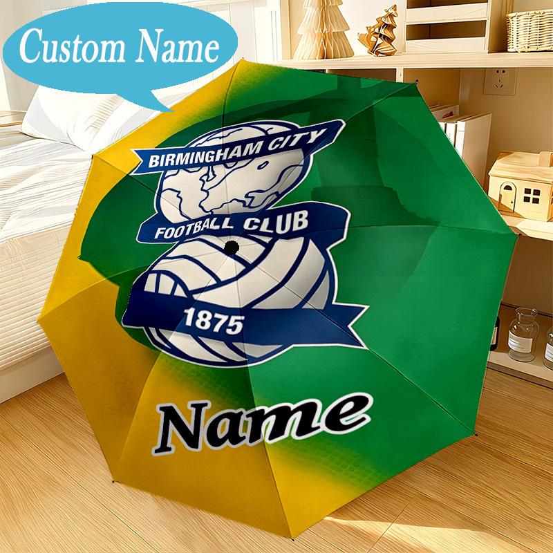 Custom Name Umbrella Birmingham Football Crest Umbrella 8-Frame for Travel, Camping, Casual Lightweight Portable, Essential for Family Gifts