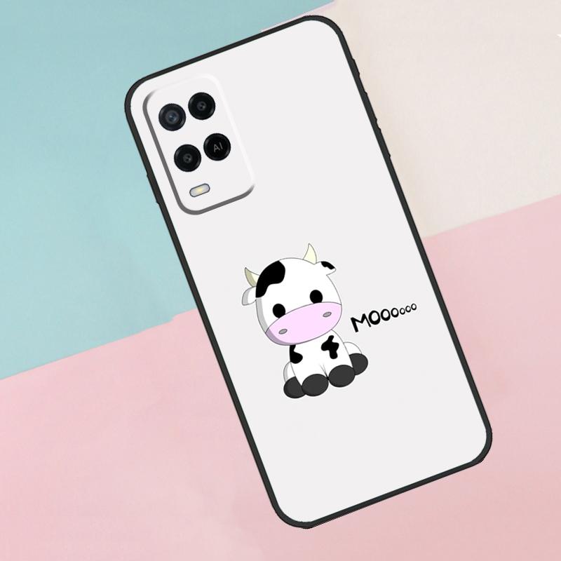 Animal Cute Cartoon Cow For Oppo A17 A77 A60 A74 A94 A54 A18 A38 A58 A78 A98 A40 A80 A16 A76 A96 A15 A57S Phone Case