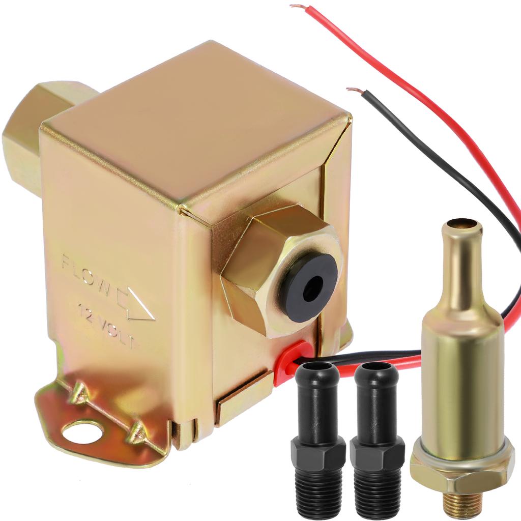 Electric Fuel Pump 12V 4.5-7PSI Universal Gasoline and Diesel  Transfer Pump with 2 Fuel Connectors Metal Electric Fuel Pump