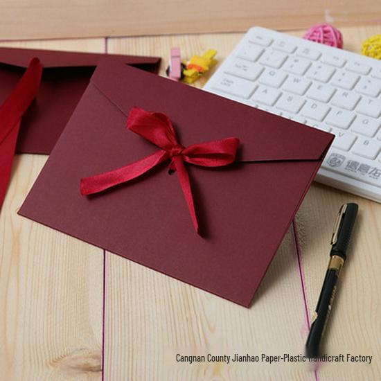 Retro Kraft Paper Envelope - Western Style Invitation with Bow Logo