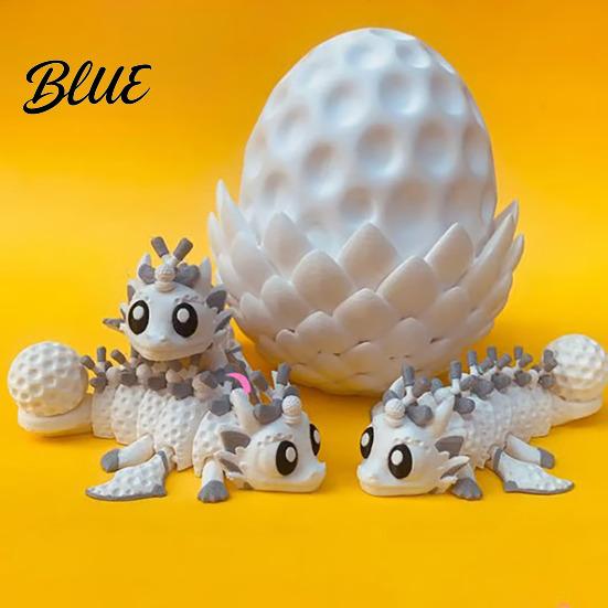 Ball Dragon Collectible 3D Printed Egg Ornament Toy with Figurine Inside Sports Inspired Fidget Toy Stress Relief Statue for Kids Adults Home Office