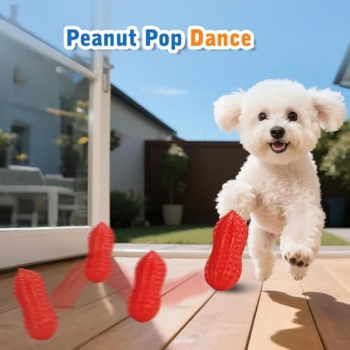 ElevaPulse 4-Pack Peanut Dog Toys, Indestructible Chew Toys for Dental Care & Mental Stimulation, Interactive Fun for Small Medium Large Dogs