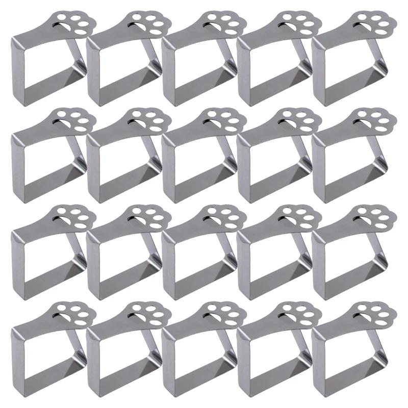 20PCS Cat Paw Tablecloth Clips Stainless Steel Adjustable Non Slip Fabric Clamps for Hotel Outdoor Party Wedding Event Decor