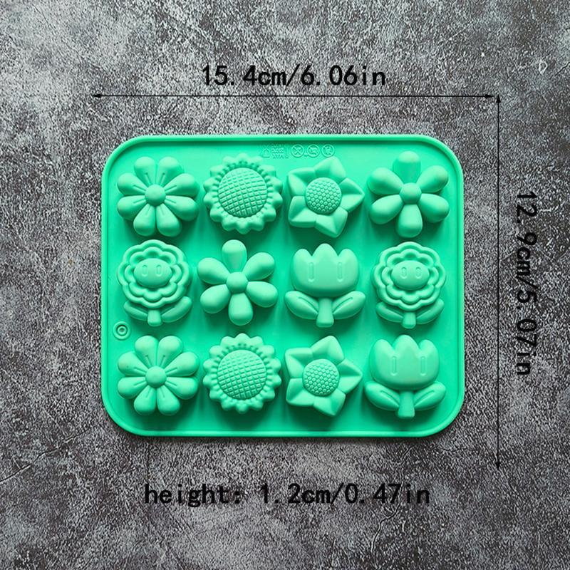 Food Grade Silicone Flower Mold Non-Stick Dishwasher Safe for Homemade Chocolate Candy Jelly DIY Baking Gift for Bakers