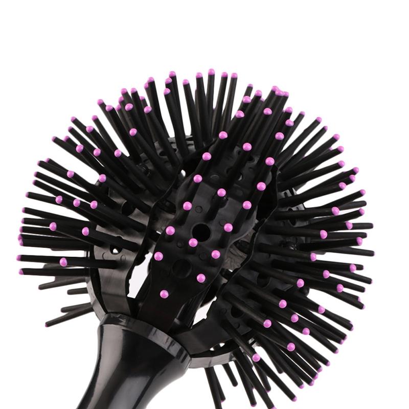 Brosses à cheveux boule ronde 3D 360 degrés Massage du cuir chevelu Forme sphérique Brosse à cheveux bouclante pour filles