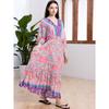 Plus Size Boho Kaftan Dress, Women's Plus Maxi Cover Up Dress