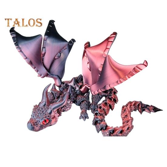 3D Baskılı Ejderha Süsü Kanatlı Eklemli Ejderha Esnek Ejderha Masa Evcil Hayvan Stres Giderici Oyuncak Yetişkinler Ev Ofis Dekoru