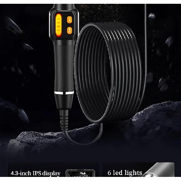 360 ° Rotating Dual-lens Endoscope, 3.9/6.0MM 5-inch IPS Endoscope Inspection Camera, Automotive Mechanical Industrial Endoscope
