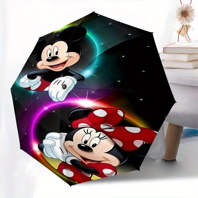 Mickey Mouse,Minnie Mouse Automatic Umbrella - Tri-fold Portable Umbrella, Best Holiday Gift for Men and Women, Durable Iron Frame, Playful