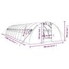 VidaXL Greenhouse with White Steel Frame 48 M² 12x4x2 M, Polytunnel, Cold Frame, Tomato Greenhouse, Garden Greenhouse, 3188076