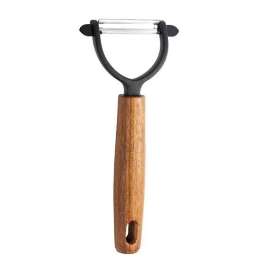 Stainless Steel Vegetable Peeler with Acacia Wood Handle Ergonomic Potato B