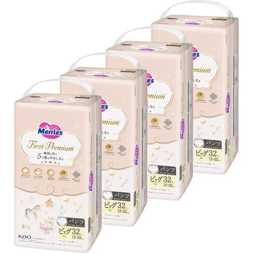 

[Брюки большого размера] Mary s First Premium (12~22 кг) 128 штук (32 шт. x 4 упаковки) Предмет кейса «5-звездочная нежность для нежной кожи»