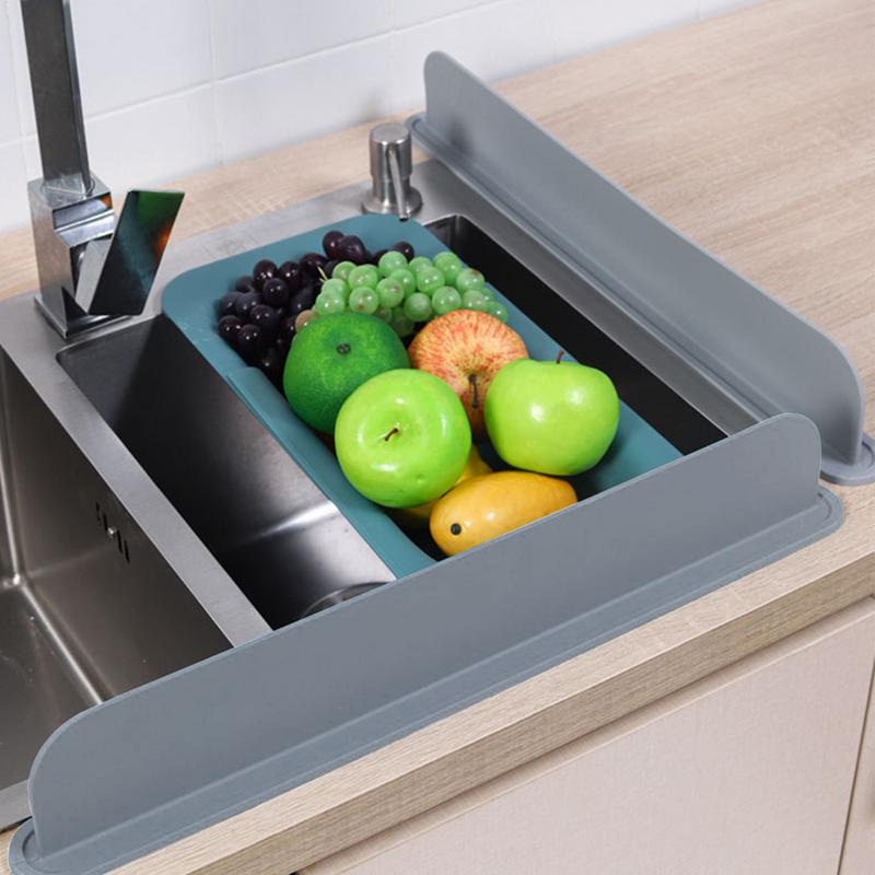 2025 new Sink Splash Guard Silicone Countertop Water Baffle Prevent Water Splashing Out Board Bathroom Kitchen Tools Easy To Use