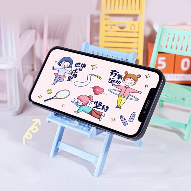 Cute & Adjustable Mini Chair Phone Stand Multi Angles Desktop Holder Stylish & Durable Bracket for Mobile Devices Gift