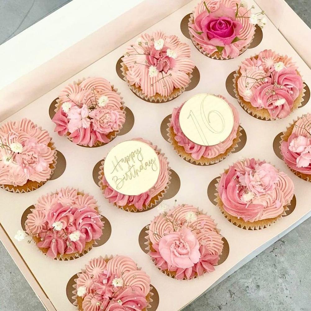 20 Pcs Mirror Cupcake Toppers Reliable Reusable Exquisite Diy Acrylic Cake Disc For Birthday Party Anniversaries Decorations