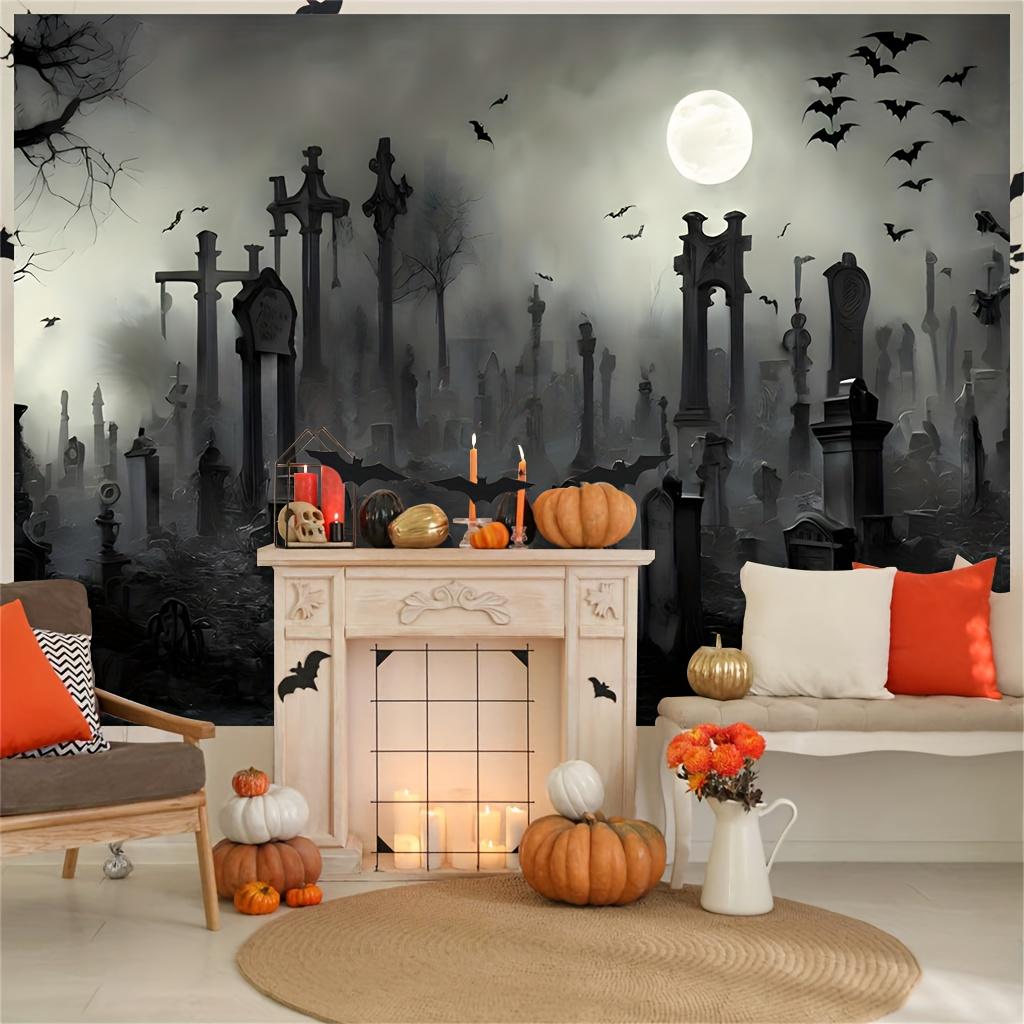 Ein Stück ein Halloween-Nacht Vollmond-Hintergrund ein düsterer Wald-Grab-Hintergrund ein furchterregendes Friedhofs-Geisterparty-Banner