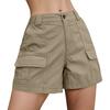 Bermuda Shorts For Women Cargo Shorts Elastic Waist Long Shorts For Summer Casual