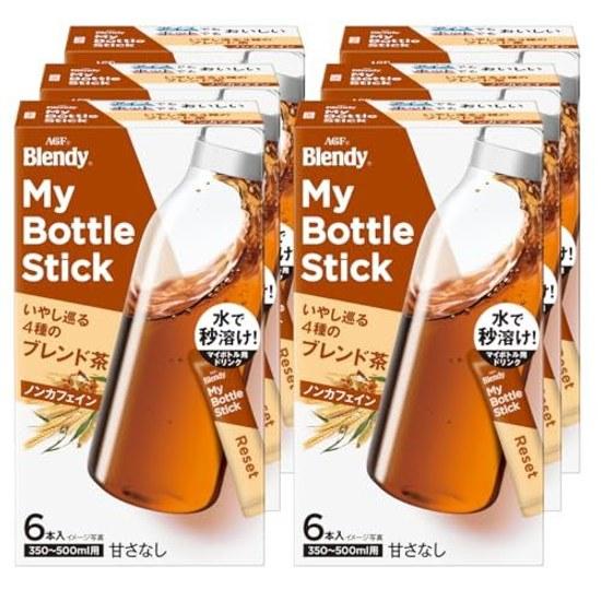 AGF Blendy My Bottle Stick Voyage Apaisant 4 Types Thé Mélangé 6 Sachets Boîtes Thé Sans CaféinePour Bouteilles d'Eau