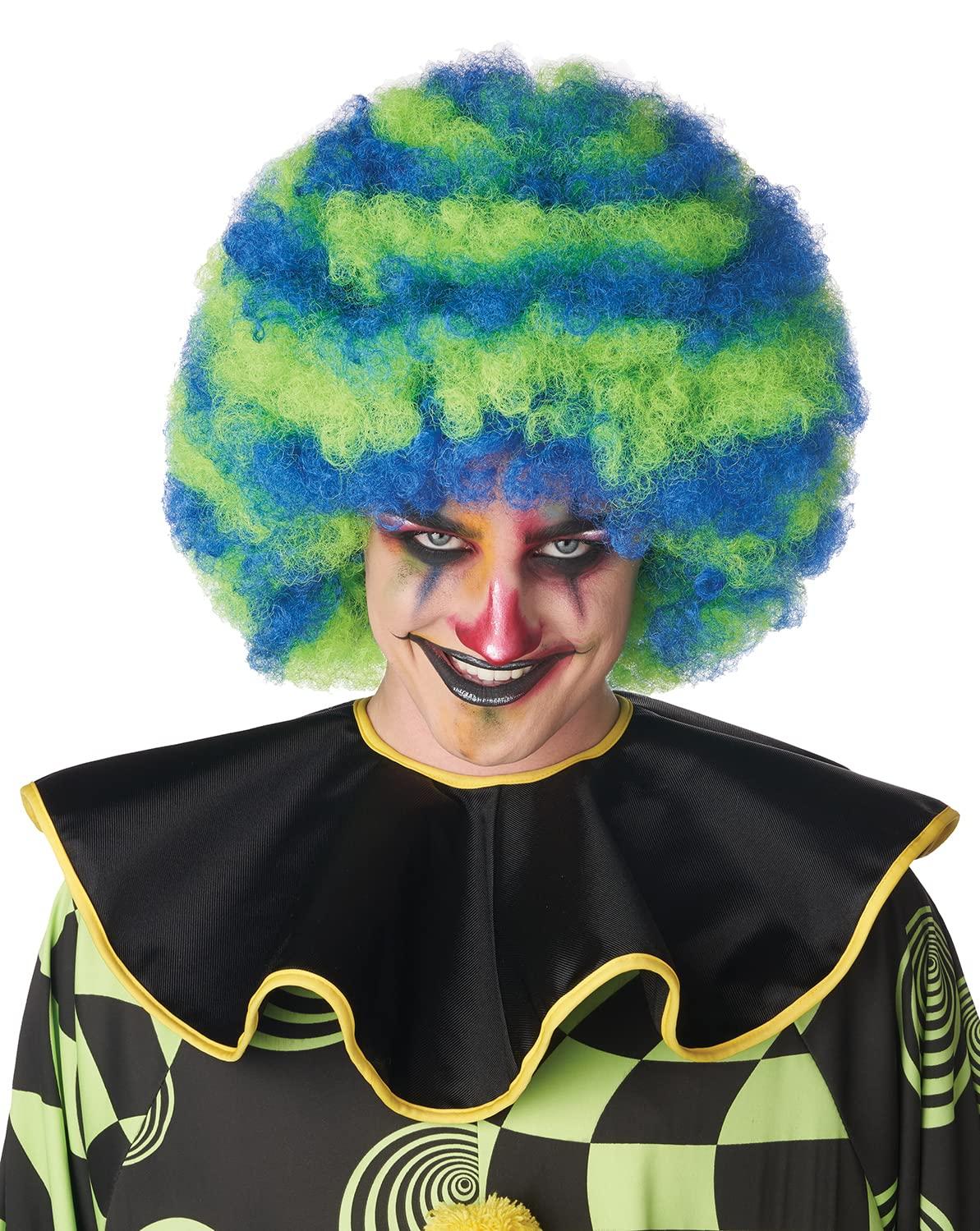 California Costumes Сине-зеленая спиральная воротниковая корона клоуна парик афро 7221-218