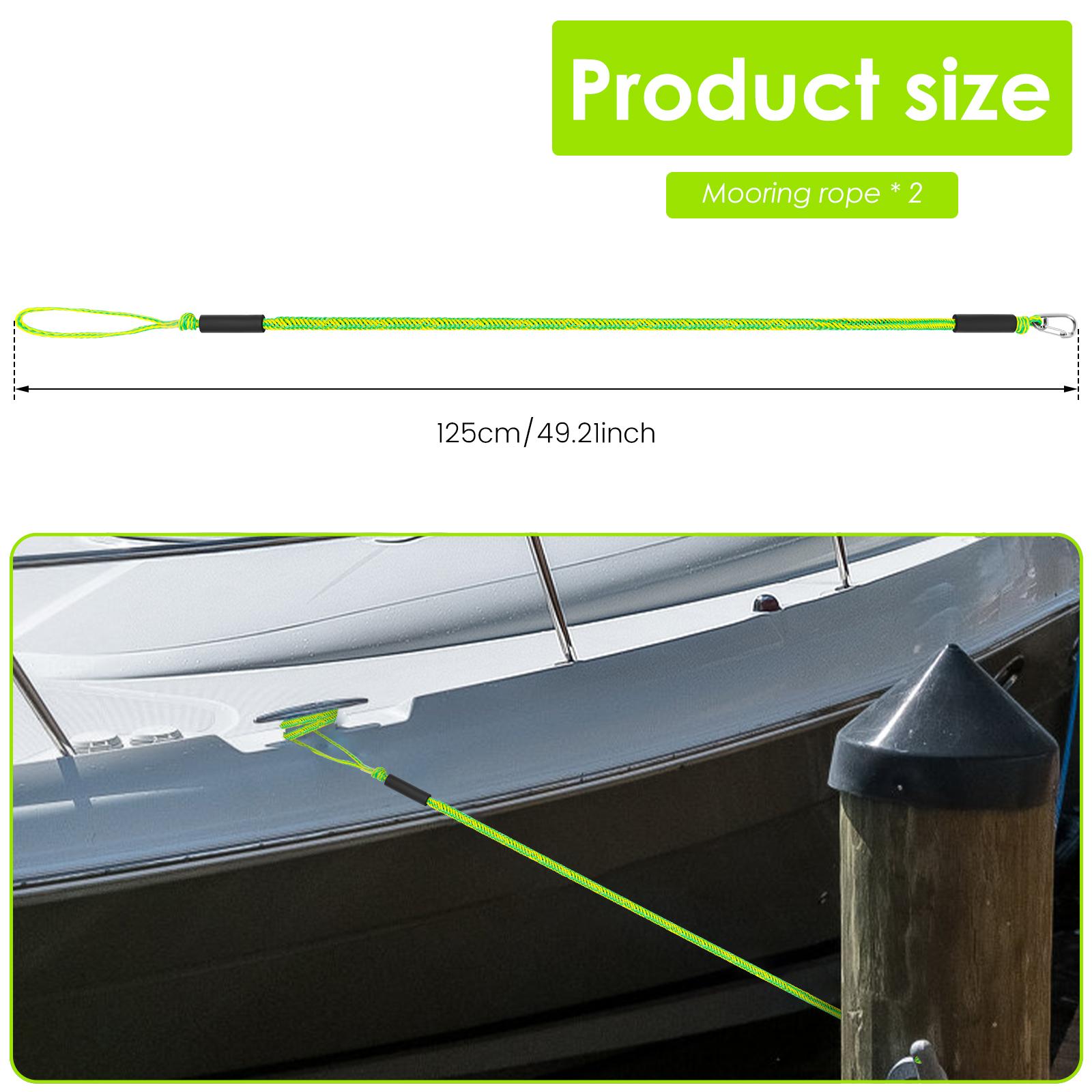 

Boat Bungee Dock Lines with 316 Stainless Clips Shock-Absorbing Jet Ski Dock Line PWC Accessories Boat Mooring Line for Boat