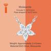 Hot Selling S925 Sterling Silver Floral Moissanite Necklace Rhodium Plated Pear Cut Adjustable Extension Chain Jewelry Necklace