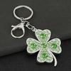 Four Leaf Clover Keychain Sparkling Rhinestone Lucky Charm with Lobster Clasp for Bags And Keys Gift for Women
