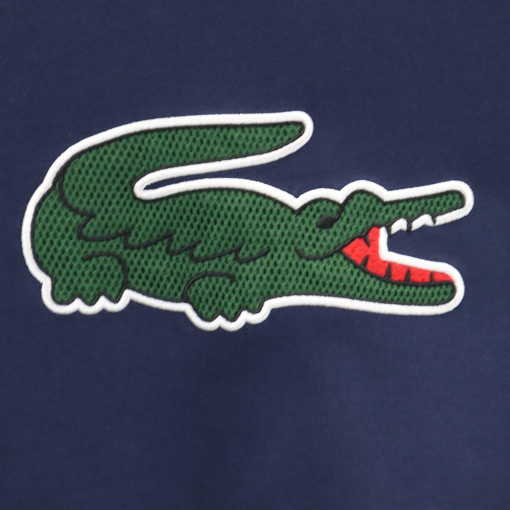 LACOSTE Long sleeve sweat trainer L Navy Men's Used