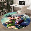 1 stuks Hunter x Hunter Killua & Gon Ronde Vloerkleed - Anime Cartoon Ontwerp Stoelmat, Antislip Tapijt voor Kantoor, Huisdecoratie, Woonkamer