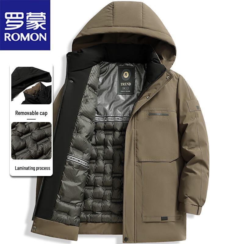ROMON Men's Hooded Fleece-Lined Windproof Jacket