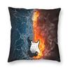 Rock Music 3D Guitar Cushion Cover 45X45 Home Decorative Print Music Note Throw Pillow Case For Sofa Double-Sided