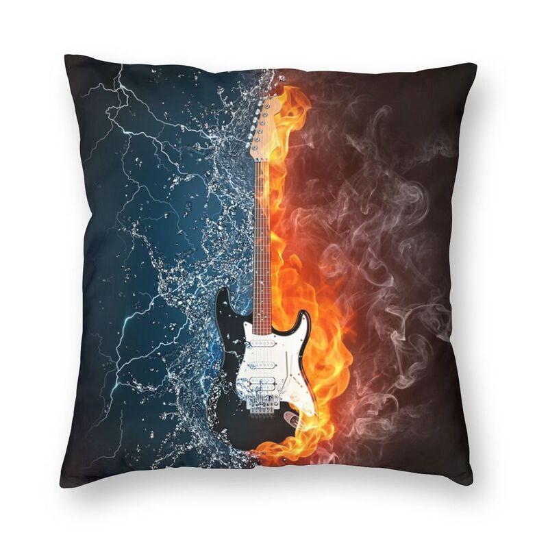 Rock Music 3D Guitar Cushion Cover 45X45 Home Decorative Print Music Note Throw Pillow Case For Sofa Double-Sided