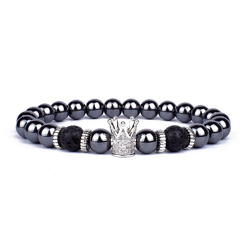 Vintage Lion Head Beaded Bracelets Men Obsidian Lava Stone Dog Paw Charm Bracelets & Bangles for Women Friendship Jewelry Gift