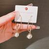 Metal Twisted Line Vintage Imitation Pearl Pendant Earrings Fashion Temperament Elegant Earrings Women Jewelry Party Accessories