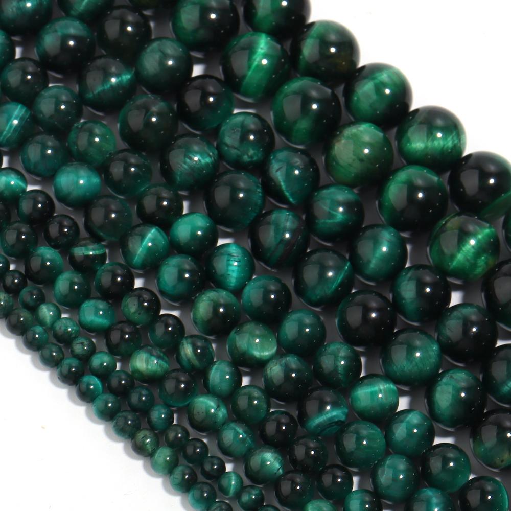 1 Strand 4/6/8/10/12mm Natural Stone Green Tiger Eye Beads Round Loose Bead For Jewelry Making DIY Bracelet Necklace Accessories