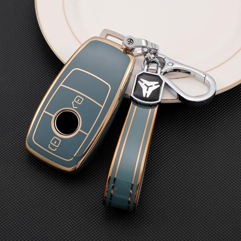 2 Buttons Tpu Car Key Case For Mercedes Benz A C E S G Class Glc Cle Cla W177 W205 W213 W222 X167 Amg Key Cover Keychain Set