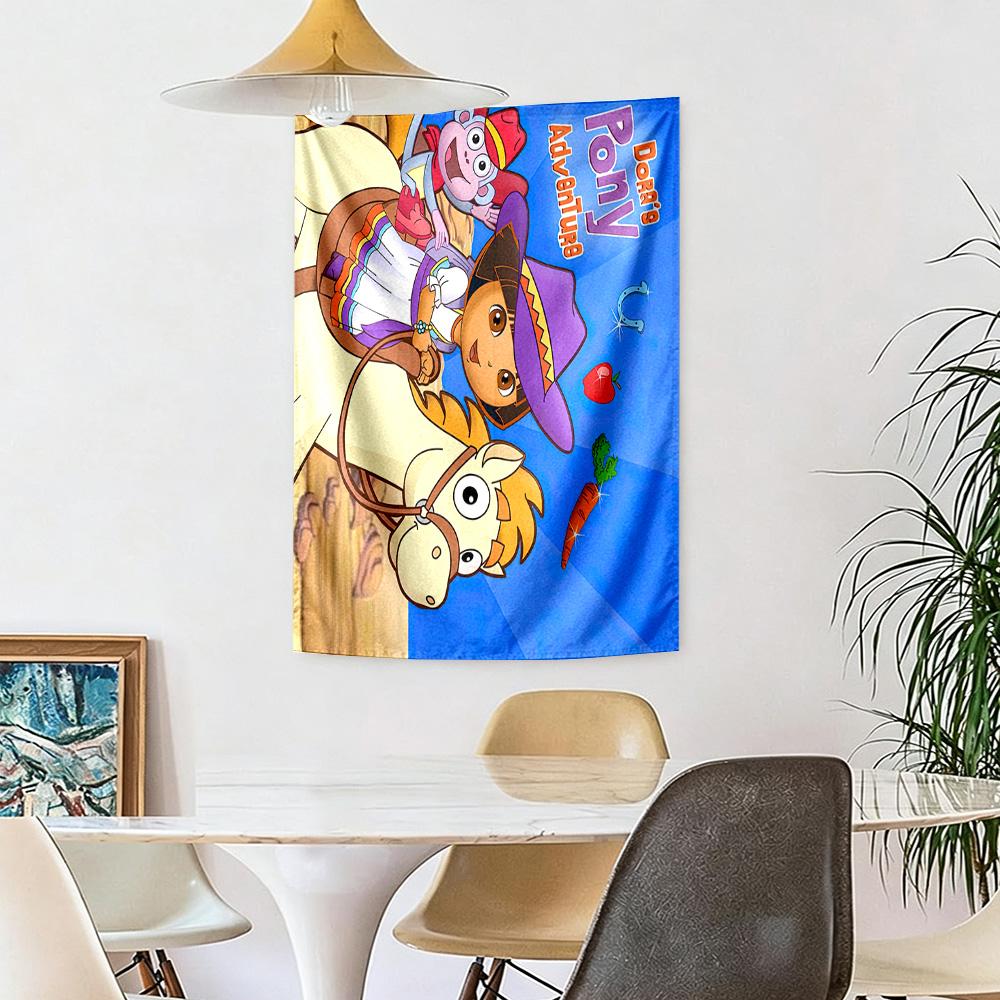 Dora Explorer Wall Decor Tapestry Art For Pet Memorial Birthdaywedding Party Backdrop Family Gift