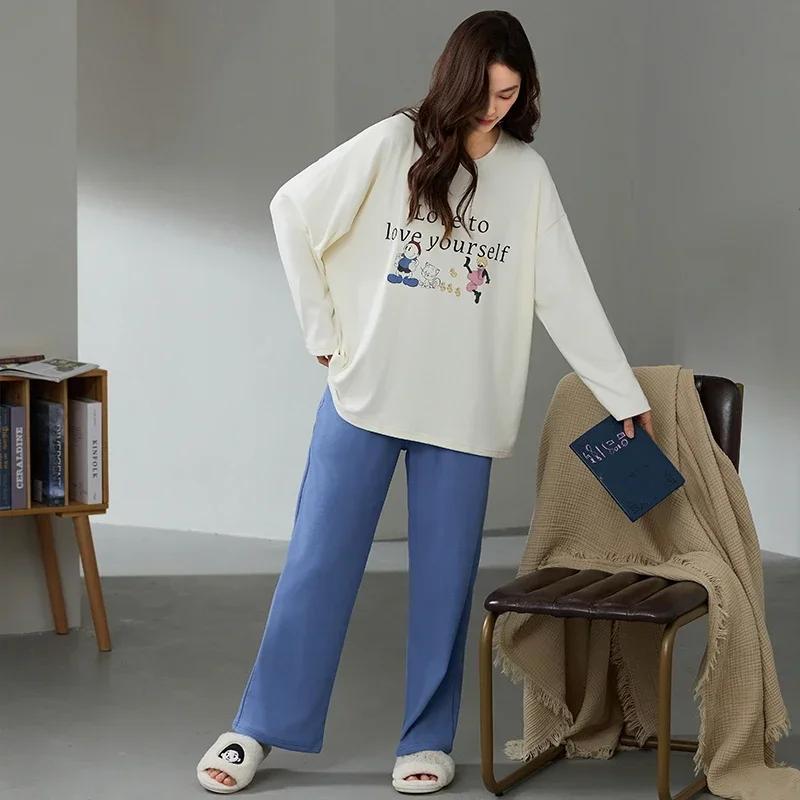 Cute Women's Pajamas Set Warm Pajamas Autumn and Winter Long Sleeve Long Pants Girls Pajamas Soft Pajamas Comfortable Cartoon Pajamas