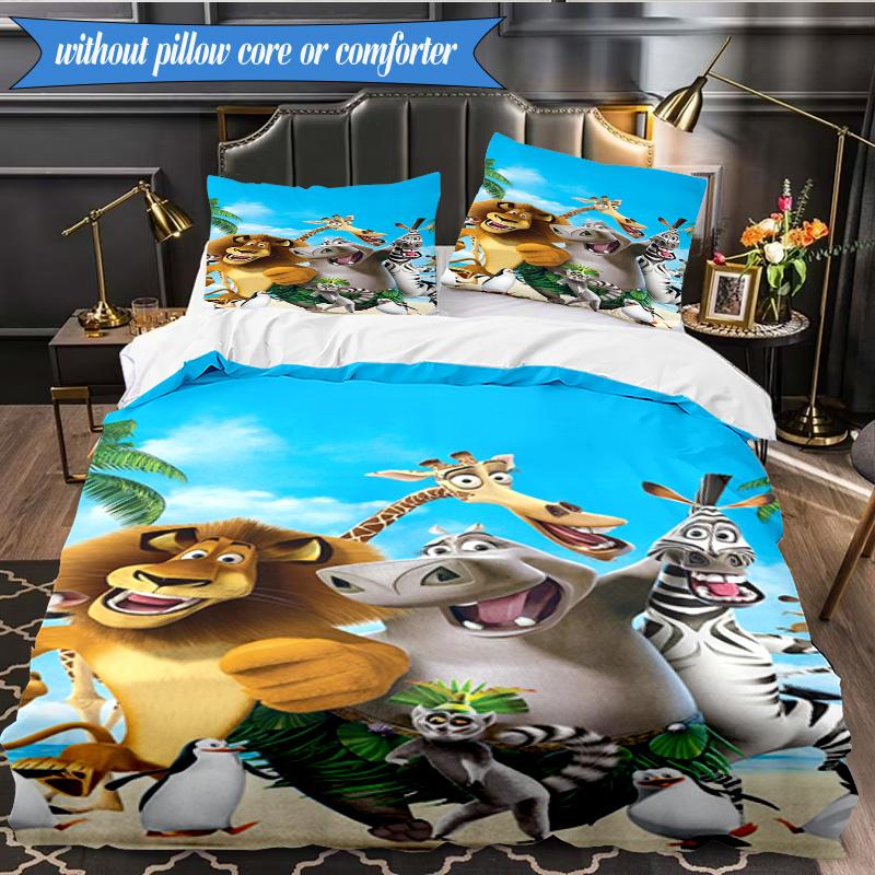Penguins dventure 3pcs K-pop music group Bedding set,Ideal for Bedroom, Dormitory,Including Duvet Cover And 2pcs Pillowcases,Fan gifts