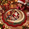 Polyester Christmas Round Rug 2D Flat Optical Delusion Doormat 3D Illusion Carpet  Festival Present